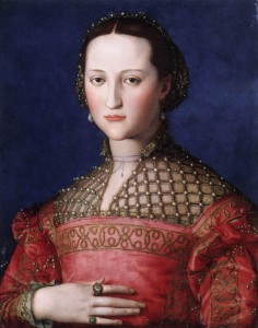 Figure 1 Petticoat worn with detachable sleeves.  Angelo Bronzino, Eleonora of Toldeo, c, 1543. Prague, Narondni Galerie.