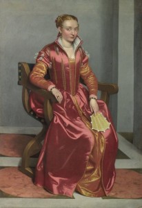 Figure 3 Golden sottana under red veste. Giovani Batista Moroni, Lady in Red, c. 1556-60, National Gallery, London 